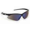 Premium Sport Style Wraparound Safety/Sun Glasses Blue Mirror Lens